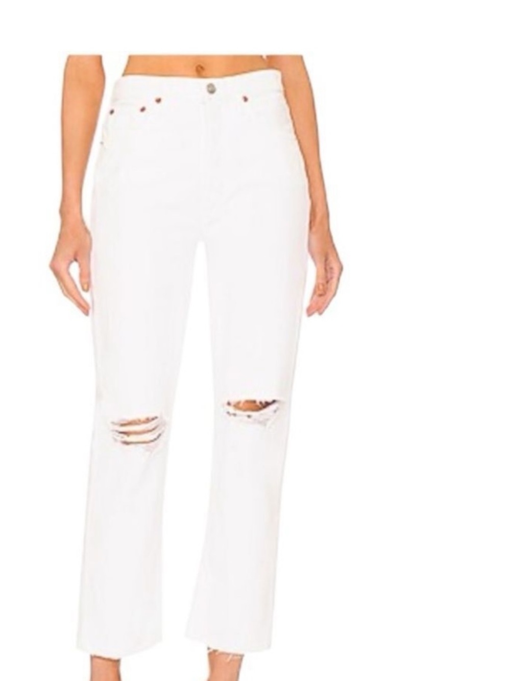 Free People Straight Leg Distressed Jeans